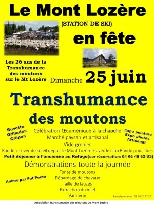 Affiche Le Mont Lozère en fête avec transhumance des moutons