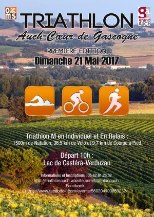 Affiche Triathlon Auch Coeur de Gascogne