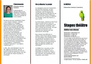 Affiche Stage théâtre adultes "Rythmes et voix"