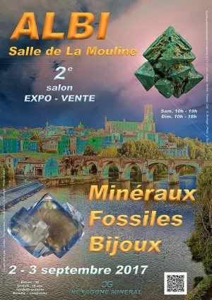 Affiche 2e Salon Minéraux Fossiles Bijoux d'Albi