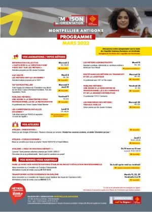 Affiche Programme Maison de l'Orientation de Montpellier - Mars 2022