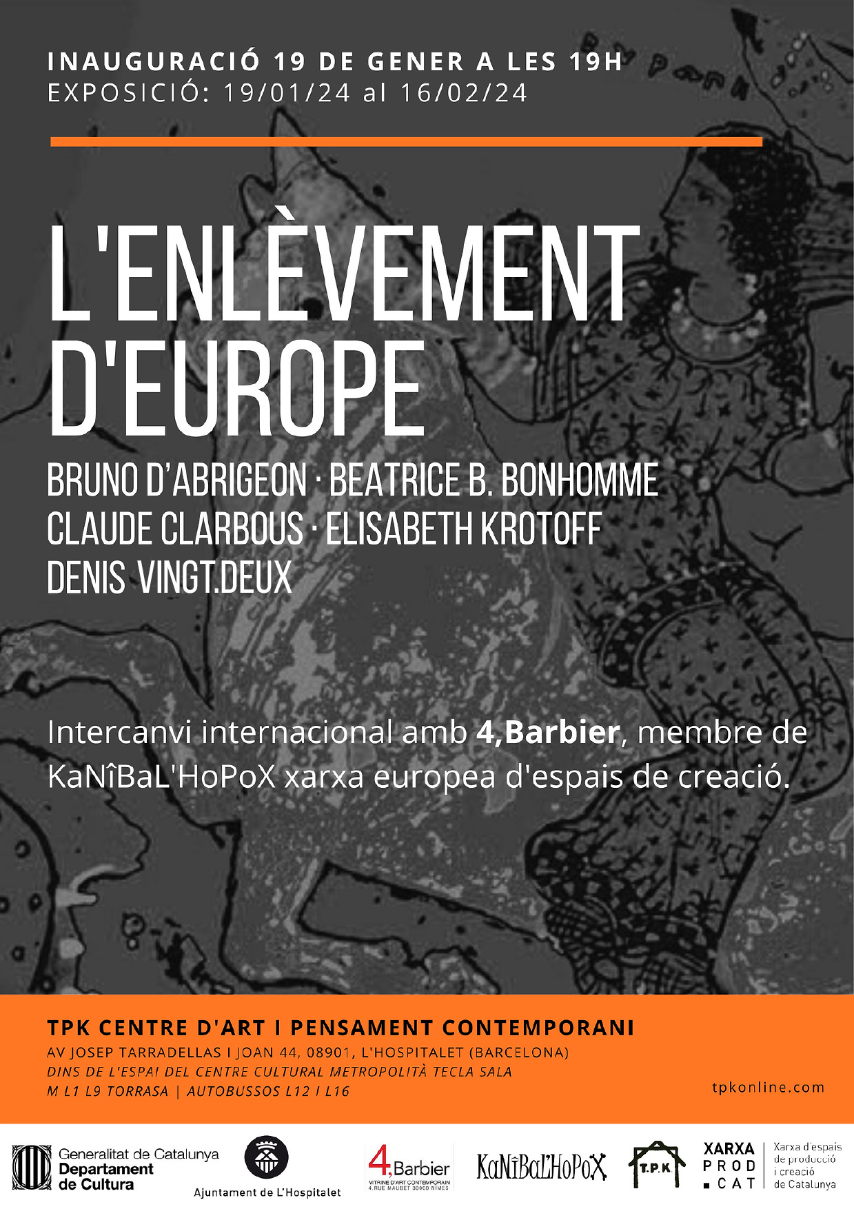 Tableau Huile Sur Toile Espagnol l'Enlèvement d'Europe Du 1