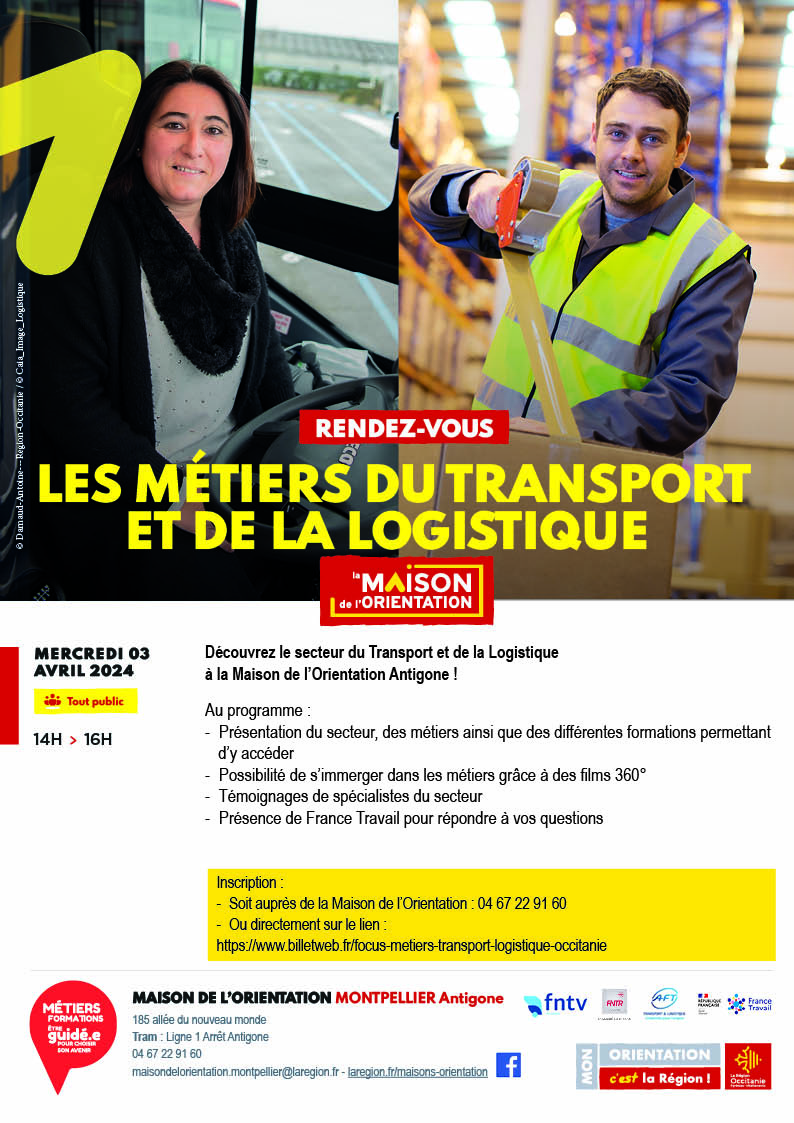 Les métiers du transport et de la logistique - Mercredi 3 avril 2024 ...