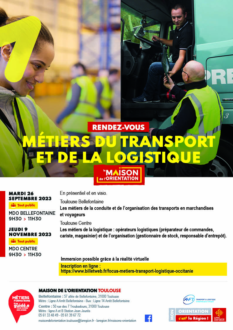 Métiers du transport et de la logistique - Jeudi 9 novembre 2023 ...