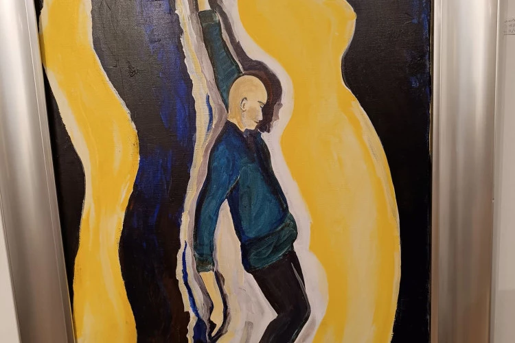 Le funambule - Mixte sur toile 58x87 2019 - GELLY 