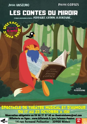 Affiche LES CONTES DU MIROIR Théâtre musical et humour pour les 6-12 ans