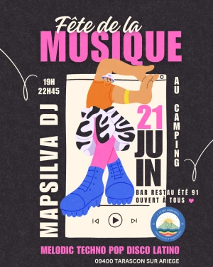 Affiche Fête de la musique au camping - MAPSILVA en live