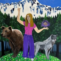 Éléa en Pyrène - huile sur toile, 180 x 150 cm, 2025 - Jade T. Raphaneau 