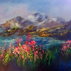 Au bord du lac - huile sur toile 10F - 720 € 