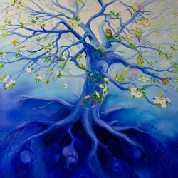 Arbre de vie - Huile sur toile de lin 2022 116cmx89cm - Agnès Vangell 