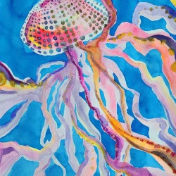 Méduse - aquarelle 36x51 - DK 