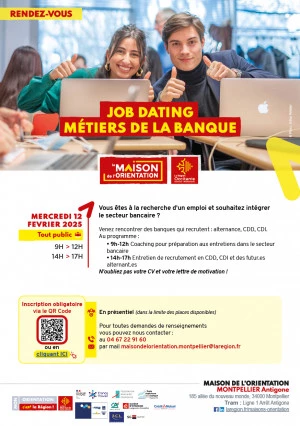 Affiche Job Dating- Métiers de la Banque