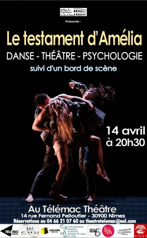 Affiche Le Testament d'Amélia - Danse/Théâtre/Psychologie 