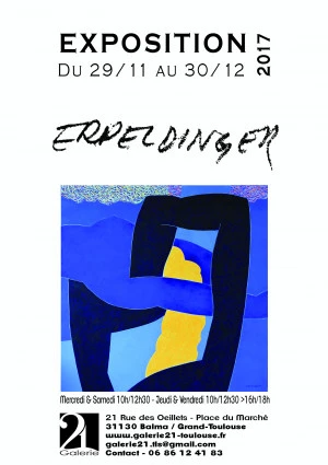 Affiche Exposition Yvan Erpeldinger à la Galerie 21 Balma