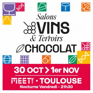 Affiche Salons Vins & Terroirs et Chocolat et Gourmandises 