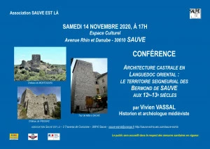 Affiche Conférence à Sauve (30610) sur l'architecture castrale en Languedoc oriental