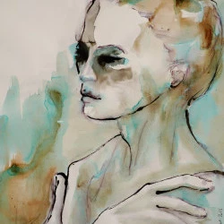 Viviane - Encres sur papier, 50 x 40 cm - Sylvie Seigneuret 