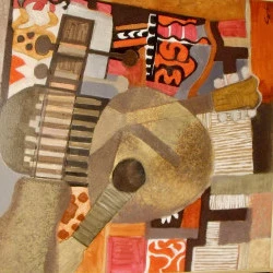 Instruments de musique - Acrylique sur toile, 70 cm x 70 cm, 2020, Instruments de musique