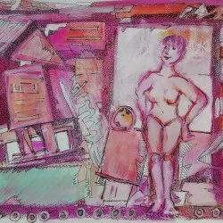 sans titre - Encres, gouache ,posca et roller sur papier