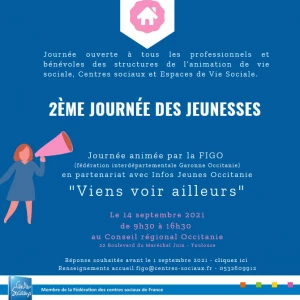 Affiche Journée des jeunesses - fédération des centres sociaux occitanie de l'ouest