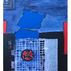 LA PALISSADE XII Série ThEÂTRES DE MEMOIRE - technique mixte sur toile 100cm x 81cm - 2100 € 