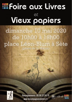 Affiche Foire aux livres et vieux papiers avec témathique