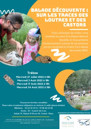 Affiche Balade découverte sur les traces des loutres et castors en Vallée du Tarn