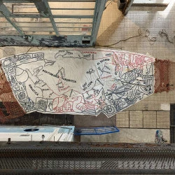 Atlàs occitan - Mediterranèa ponentesa - Acrylique sur voile latine - J-C Codèrc 