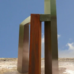 Clé d'arc - acier inoxydable-acier cor-ten h 2 m - jean suzanne 