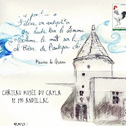 Affiche Atelier d'art postal "Je prends la plume" au Château-musée du Cayla