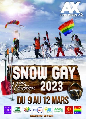 Affiche "SNOW GAY" 11ème Edition - Une PRIDE d'hiver au Coeur des Pyrénées