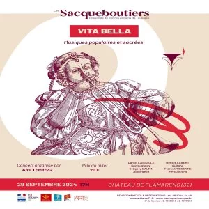 Affiche LES SACQUEBOUTIERS « Vita Bella » (Ensemble de cuivres anciens)