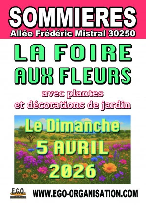Affiche Foire aux fleurs, plantes et décorations de jardin