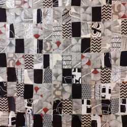 Noir & Blanc - Couture, coton, lin, fil, 134(h)x91(l), 2020/2021, Noir & Blanc - Nathalie Larchet 