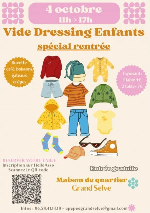 Affiche Vide dressing enfants Spécial rentrée
