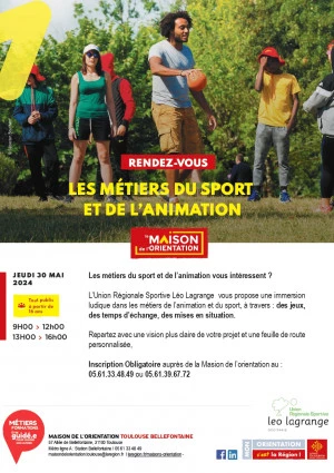 Affiche Les métiers du sport et de l'animation (Tout public à partir de 16 ans)