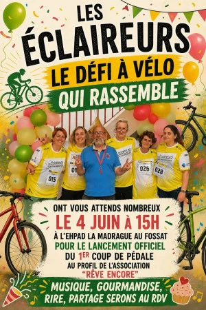 Affiche Les éclaireurs du défi à vélo qui rassemble 