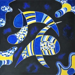 rêverie dans le ciel - huile 50x50