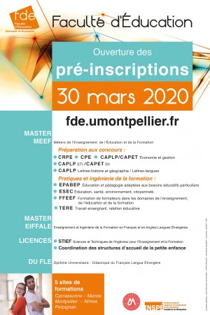 Affiche Pré-inscriptions à la Faculté d'Éducation / Master MEEF