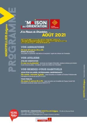 Affiche En août à la Maison de l'Orientation de Montpellier