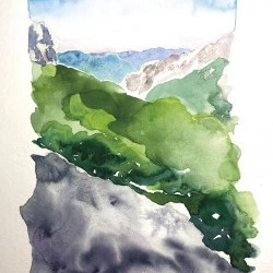 Caroux - Aquarelle japonaise - Corinne Tizien 