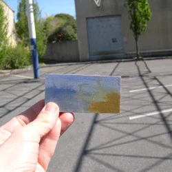 Les paysages de poche en ballade - peinture sur bois et photographie numérique, 2011 - Gaëlle Dubois 