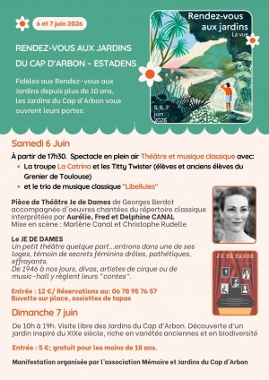 Affiche Rendez-vous aux Jardins du Cap d'Arbon