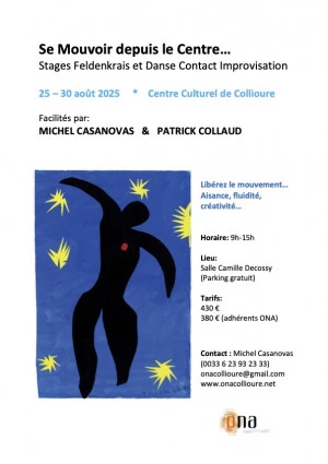 Affiche Stage Feldenkrais & Danse Contact Improvisation