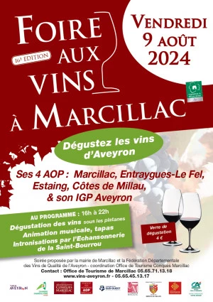 Affiche Ne manquez pas la Foire aux vins de Marcillac le 9 août 2024 ! 