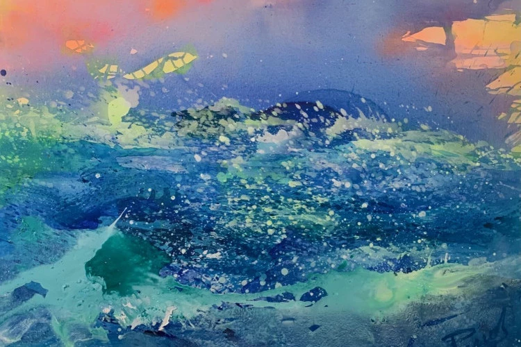 Hommage à Hokusaï - Huile sur toile 140/160 cm