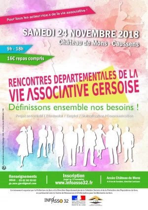 Affiche Rencontres Départementales de la Vie Associative Gersoise