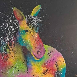 Fantastique - Acrylique sur toile sur châssis 80x80cm - Sylvie Clain 