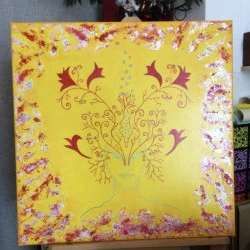 « Le Chemin Céleste » - Acrylique et huile sur toile - 80 X 80