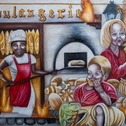 La boulangerie - 120x80cm, huile sur toile